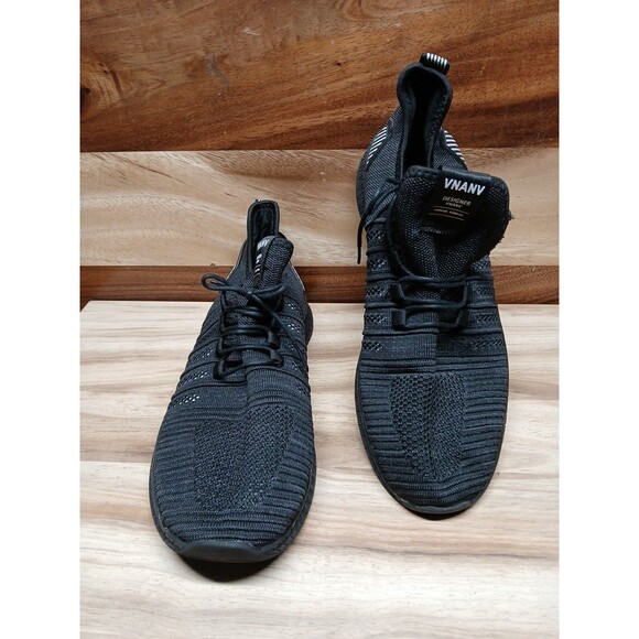 VNANV Black Slip On Designer Fashion Lace Running Shoes Sneakers Size 14 - Picture 3 of 15